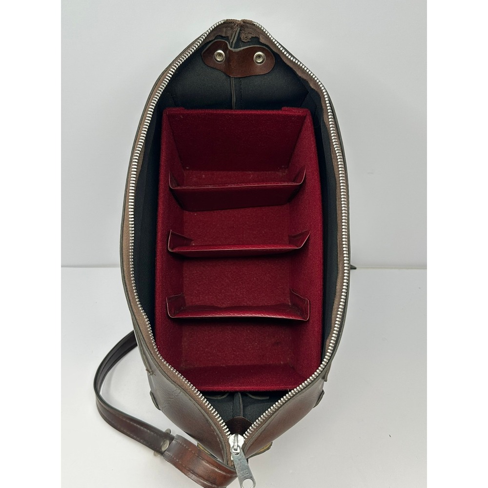 ROX Lederwaren-fabriken KG Vintage Brown Leather Camera Bag Made in Germany B7 - Picture 9 of 9